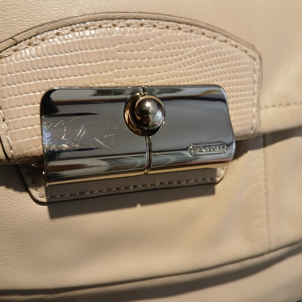 COACH Kristin Bag Purse In Tan Nude 100% Top Grain Soft Beautiful Leather Y2K - Picture 16 of 16